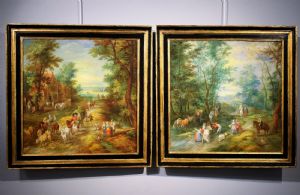 "Paesaggi fiabeschi con personaggi nella foresta"